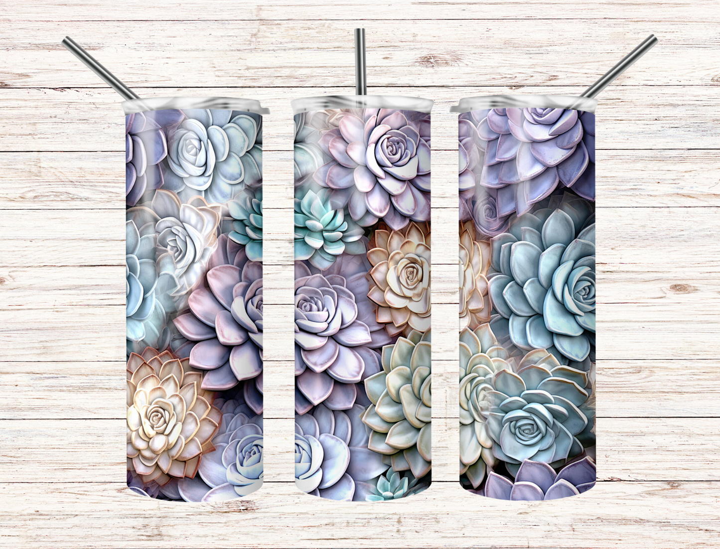 3D Succulents Tumbler