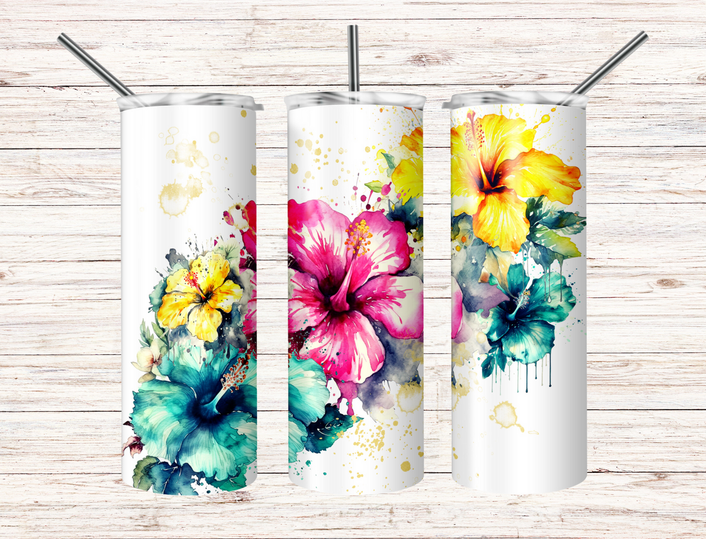 Vibrant Hibiscus Tumbler