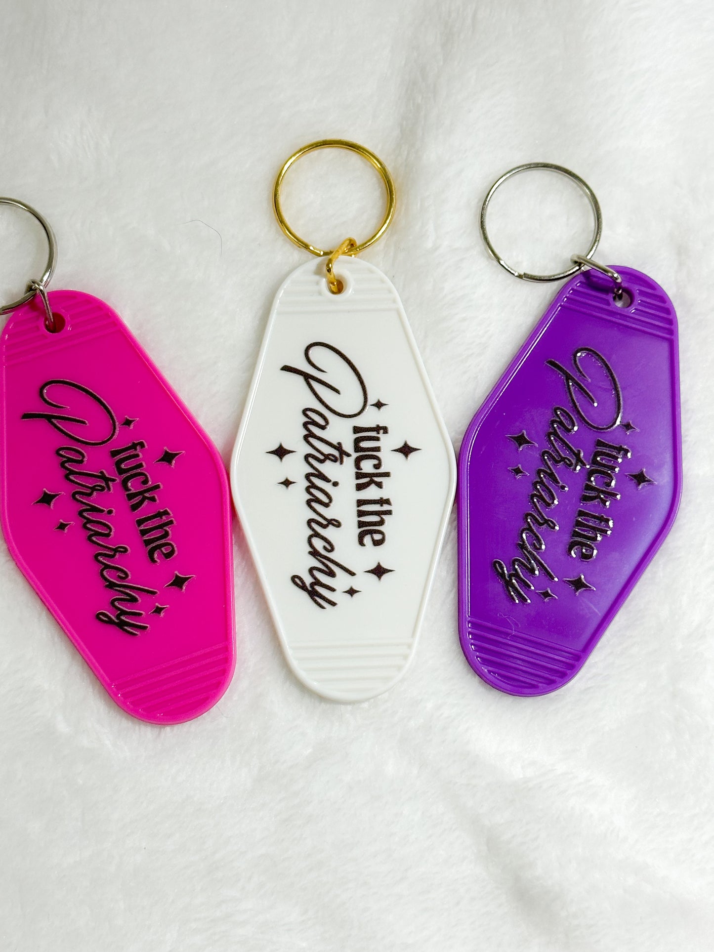 F The Patriarchy Motel Keychain