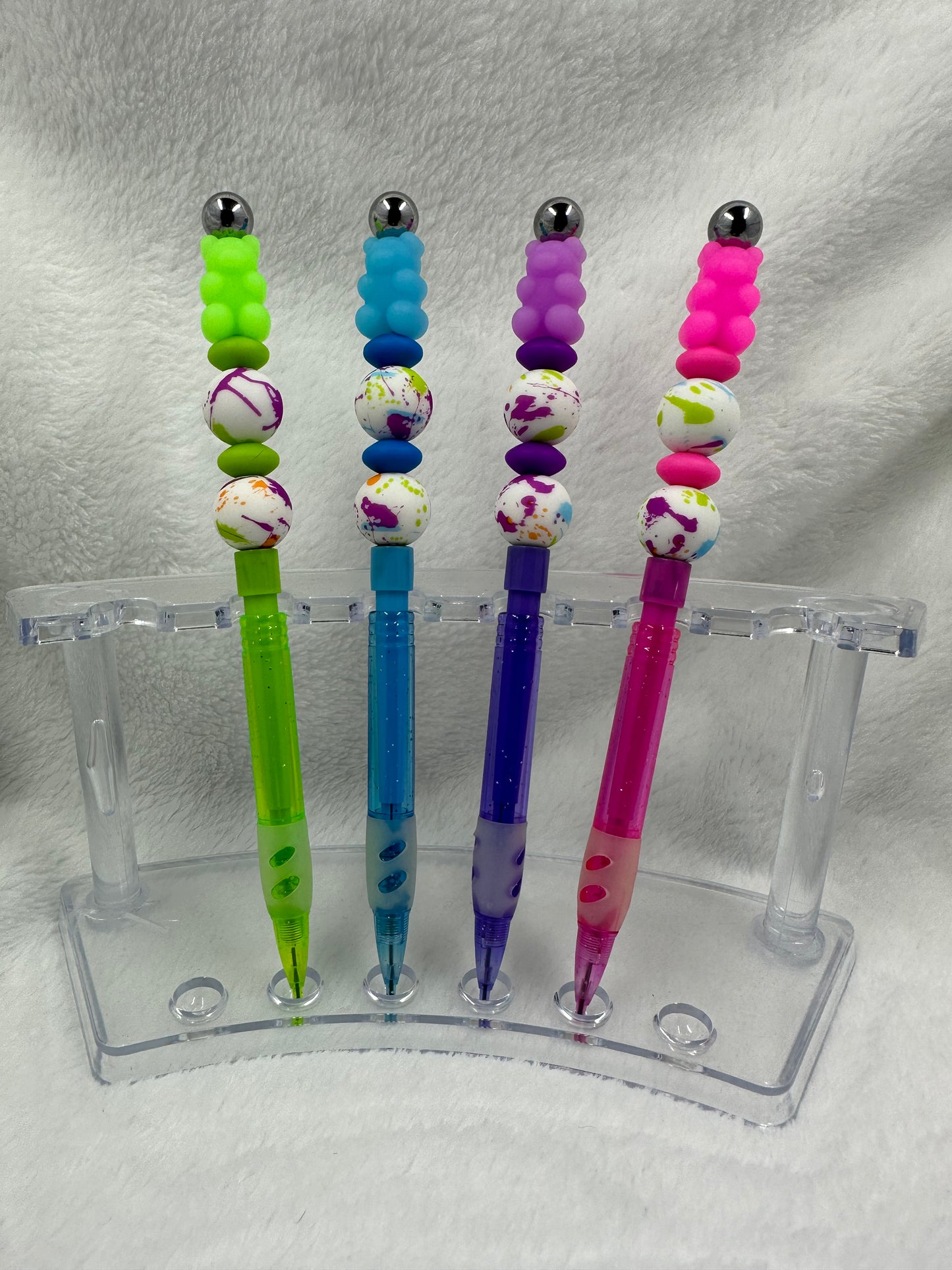 Neon Gummy Bear Beaded Pencil