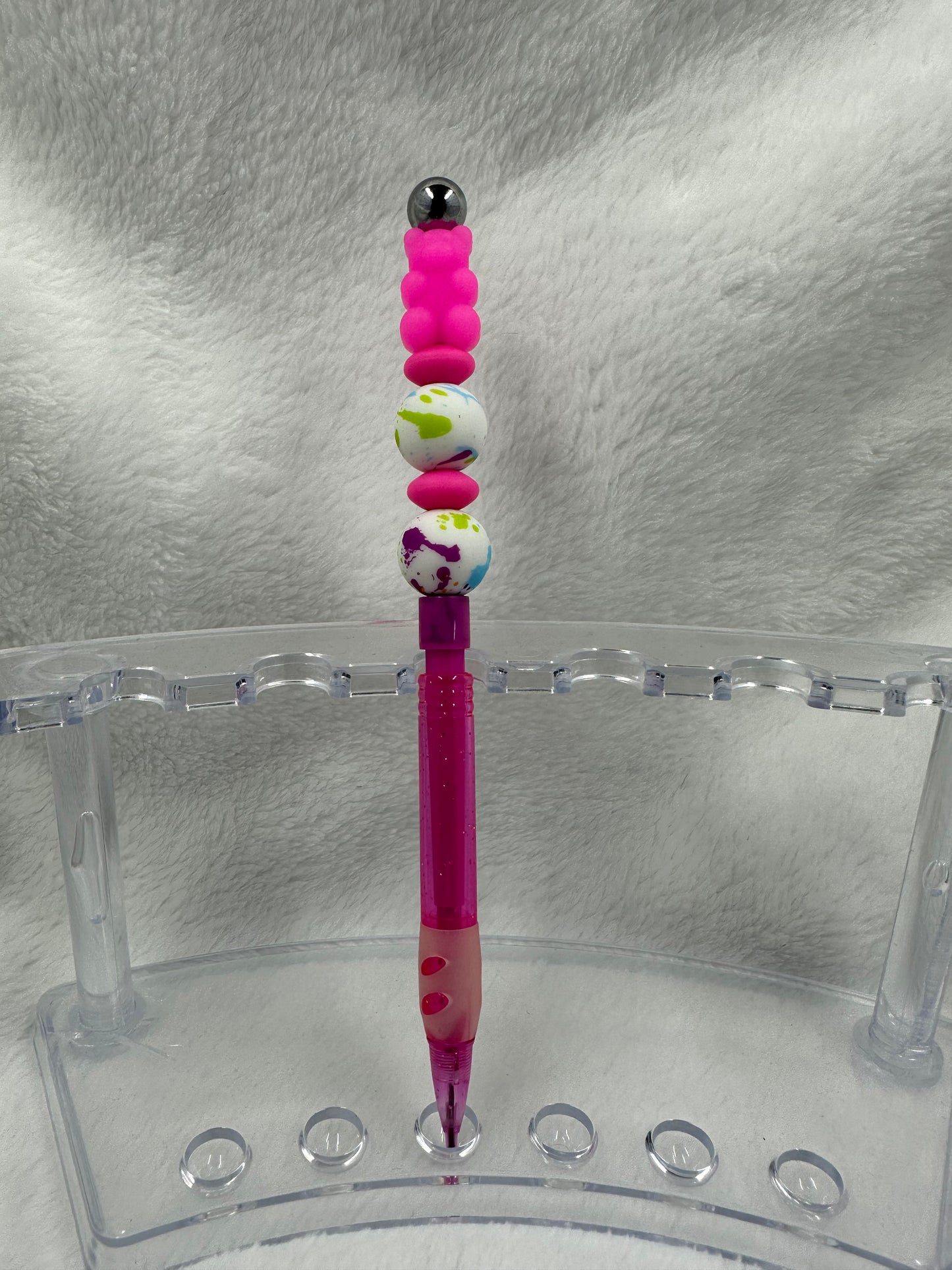 Neon Gummy Bear Beaded Pencil