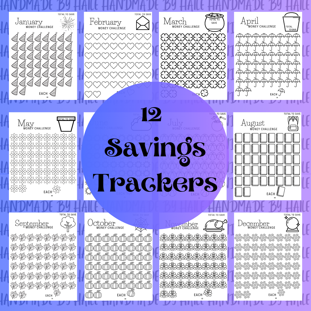 12 Month Money Challenge Printable Tracker
