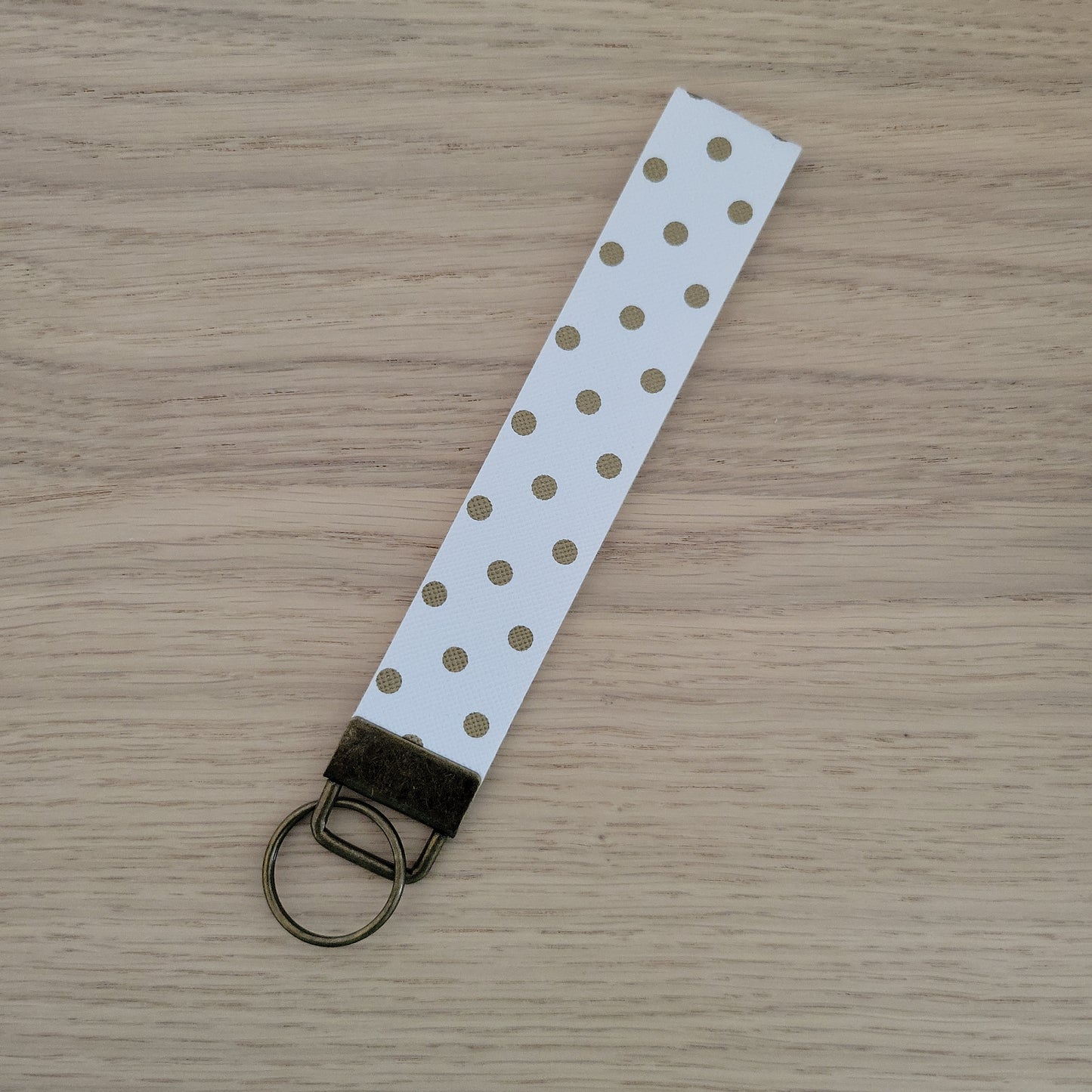 Gold Polka Dot Key Fob Wristlet