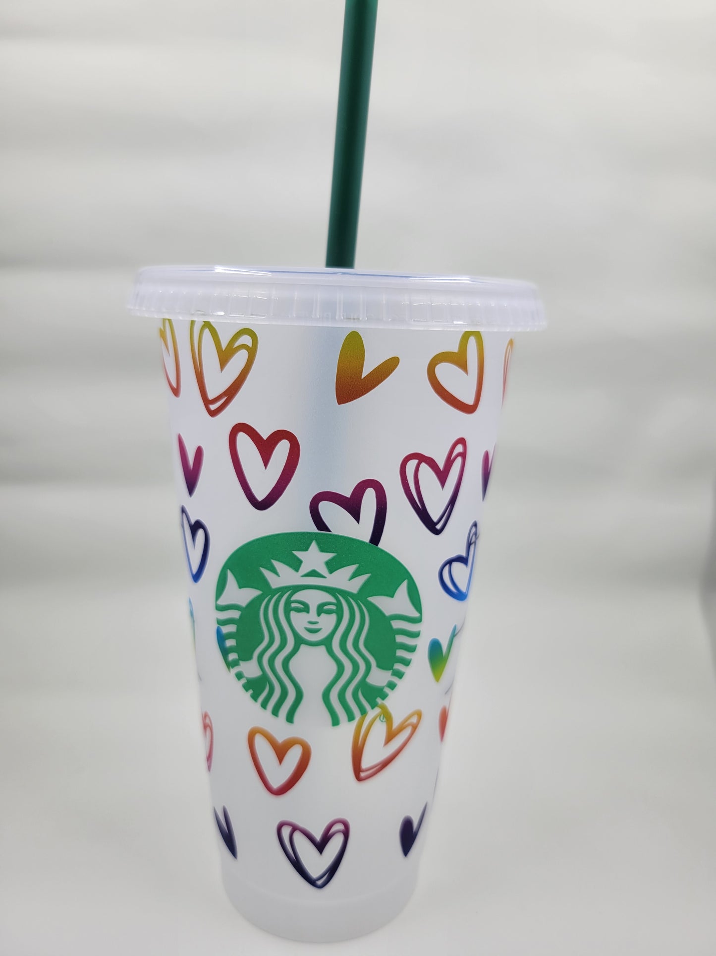 Rainbow Hearts Reusable Tumbler