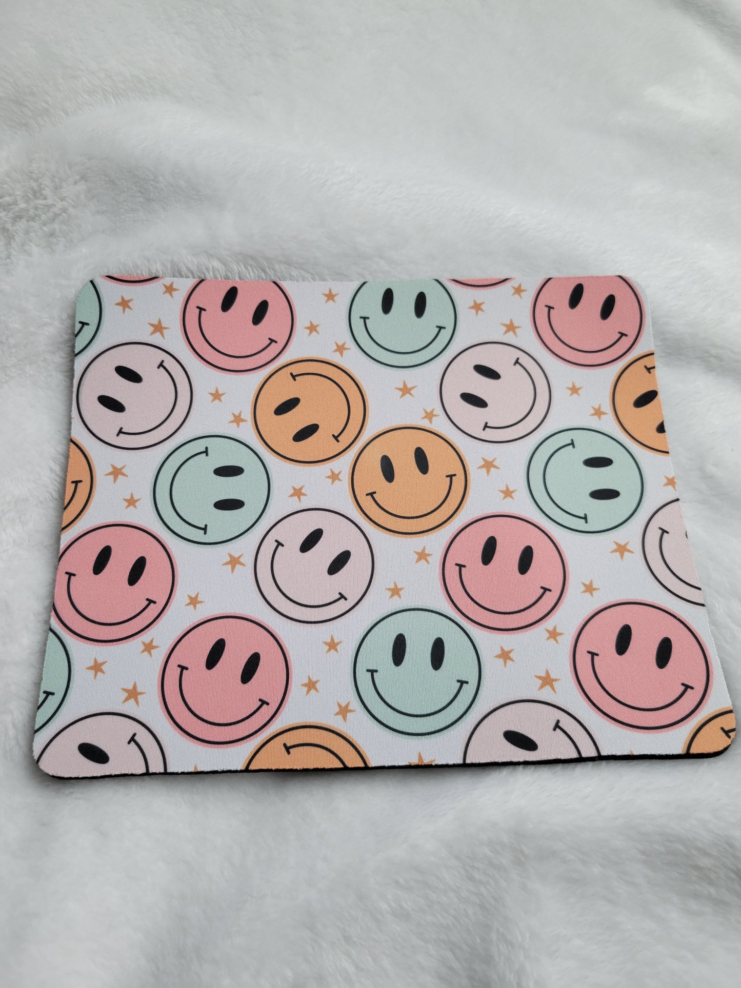 Retro Happy Face Mouse Pad