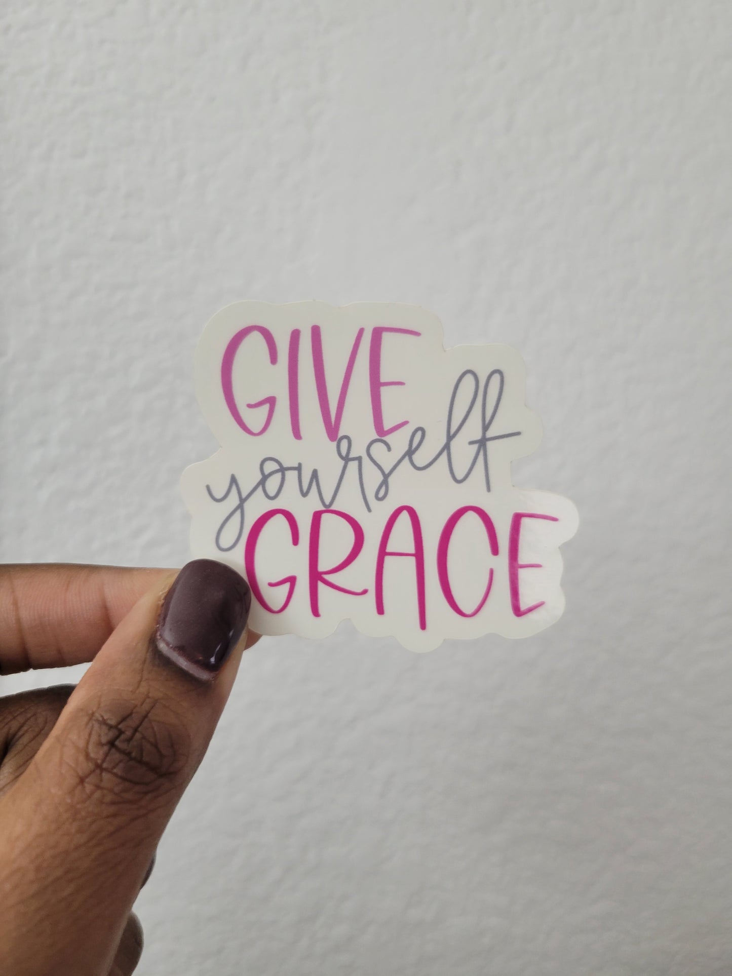 Give Yourself Grace Clear Vinyl Sticker