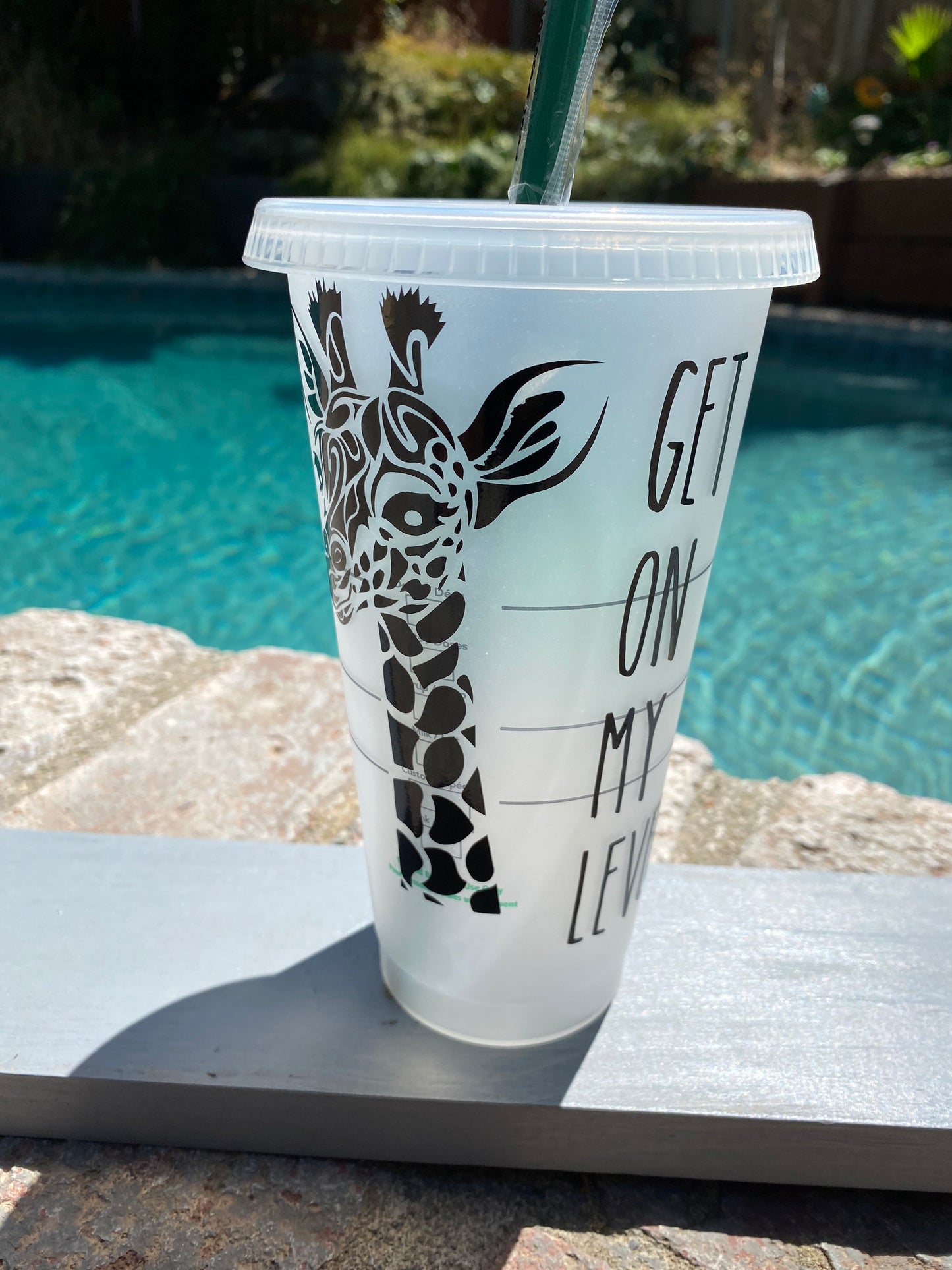 Get On My Level Giraffe Reusable Tumbler