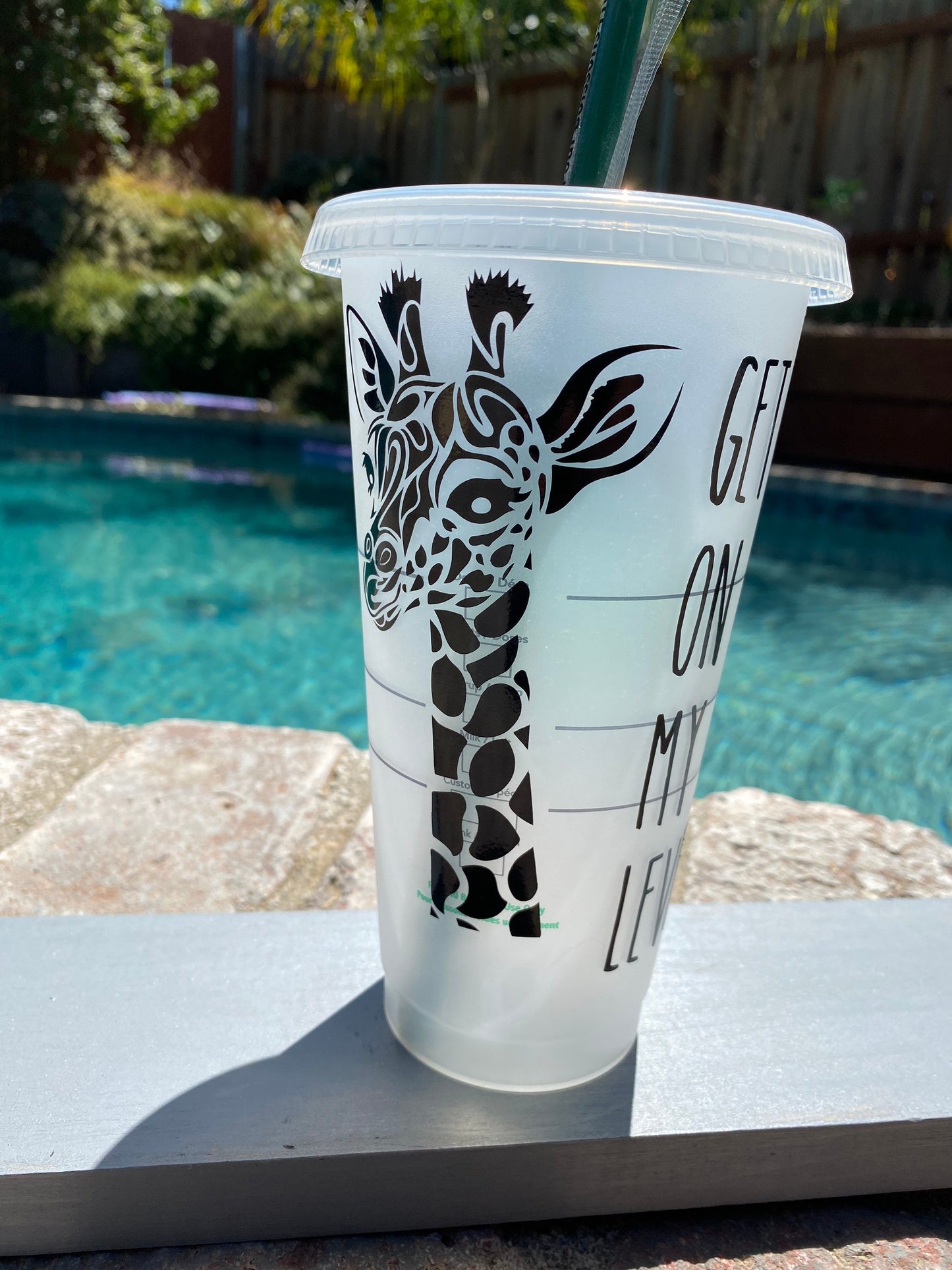 Get On My Level Giraffe Reusable Tumbler