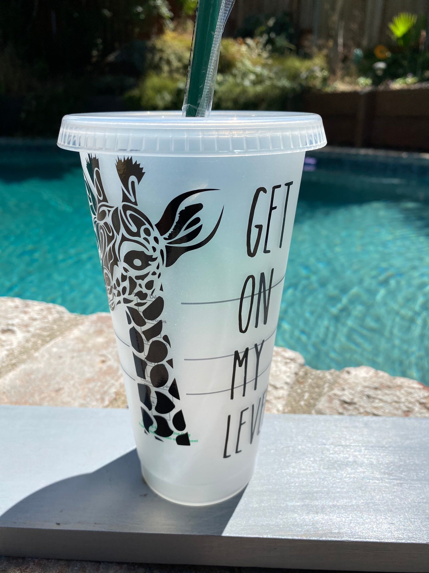 Get On My Level Giraffe Reusable Tumbler