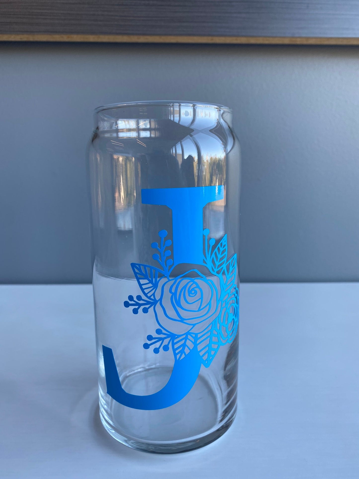Rose Monogram Can Glass