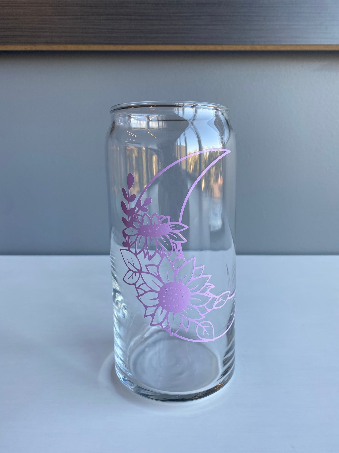 Sunflower Moon Can Glass
