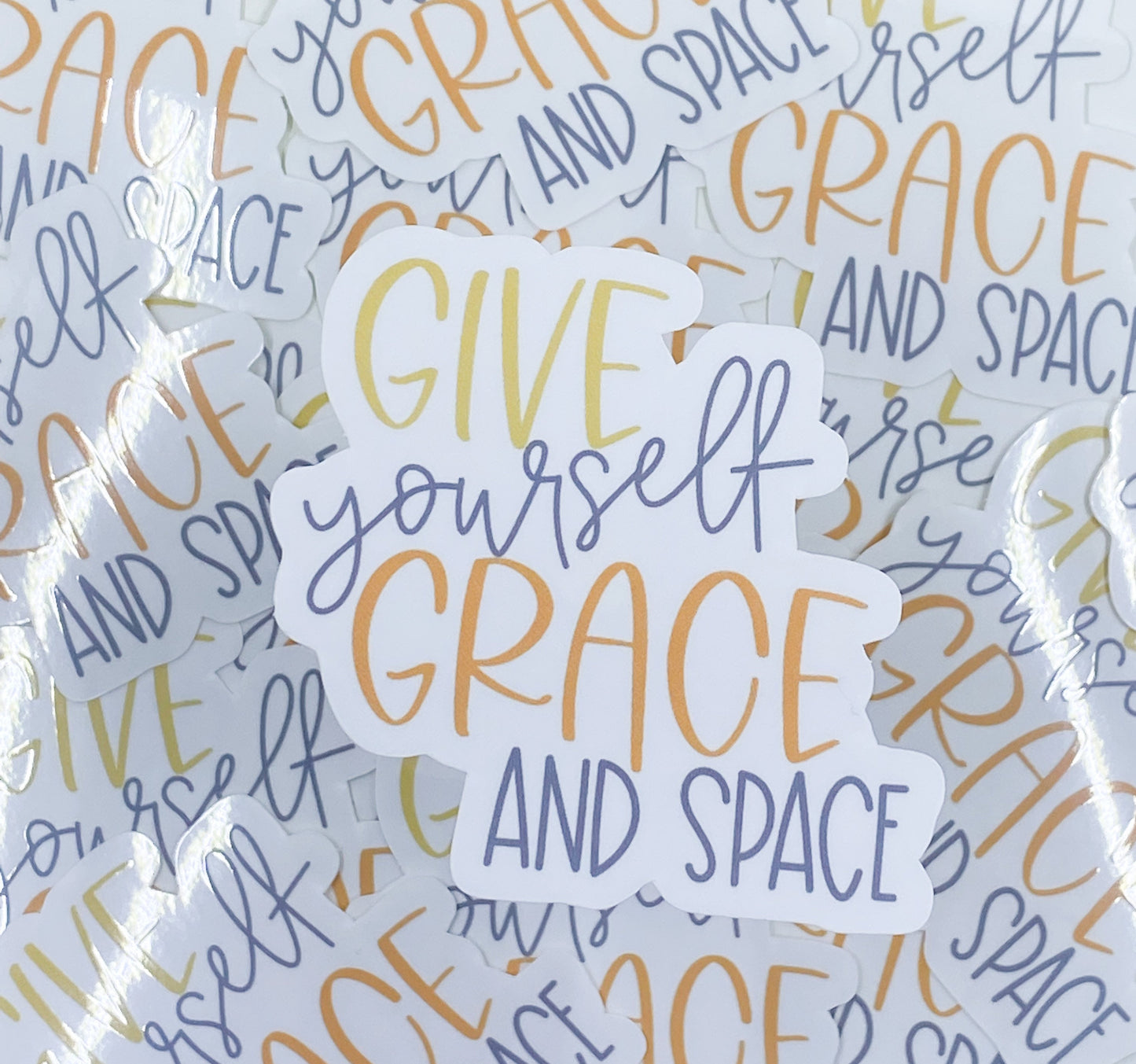 Give Yourself Grace And Space Clear Vinyl Sticker
