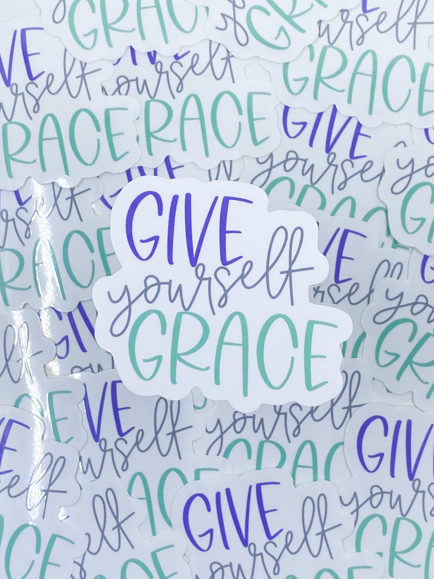 Give Yourself Grace Clear Vinyl Sticker