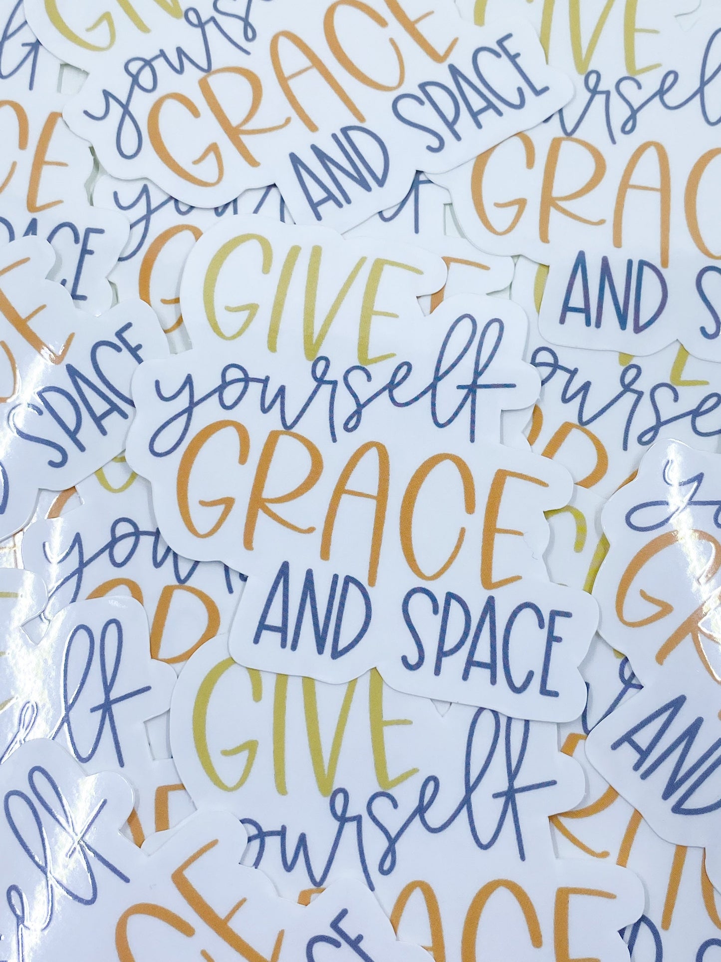 Give Yourself Grace And Space Clear Vinyl Sticker