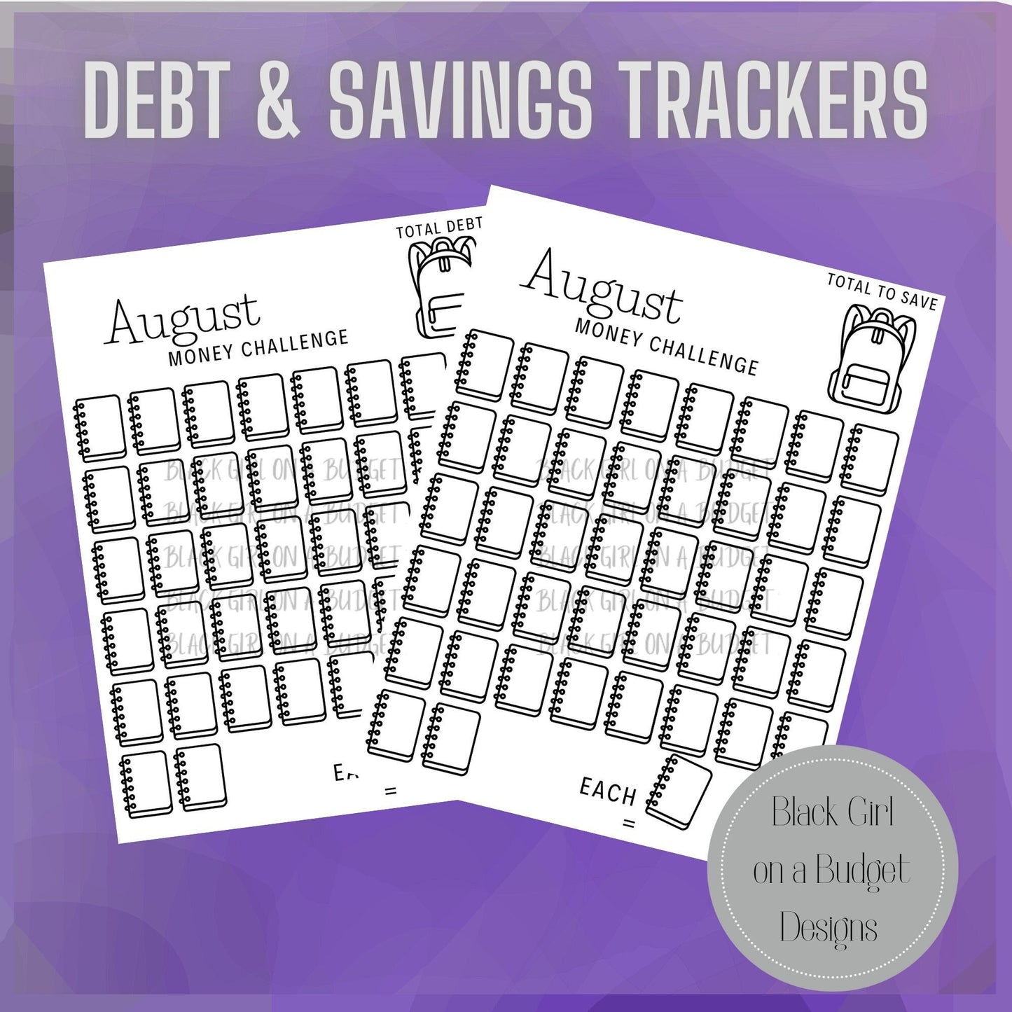 August Money Challenge Printable Tracker