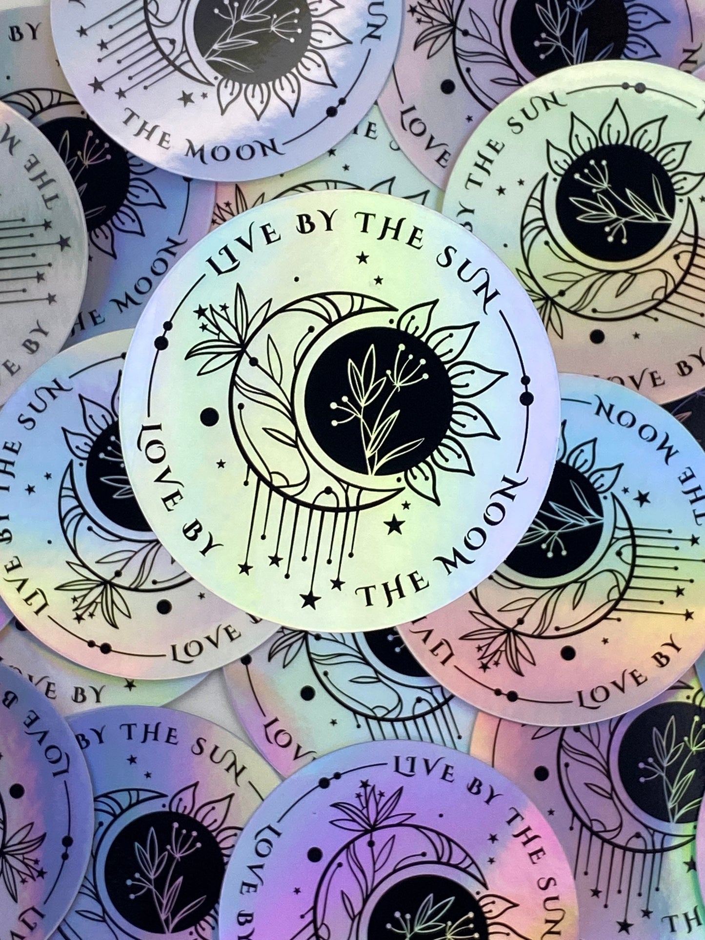 Live by the Sun Love by the Moon Holographic Sticker