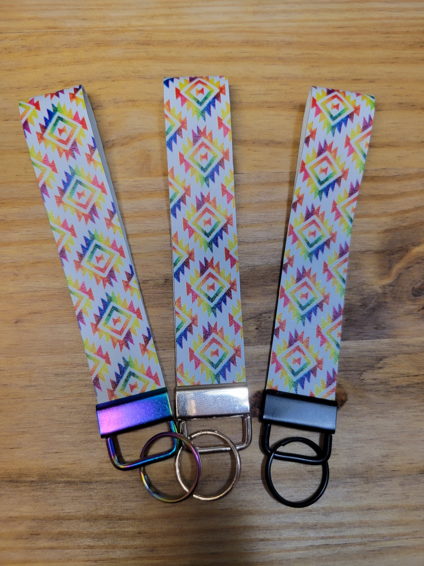 Rainbow Aztec Key Fob Wristlet