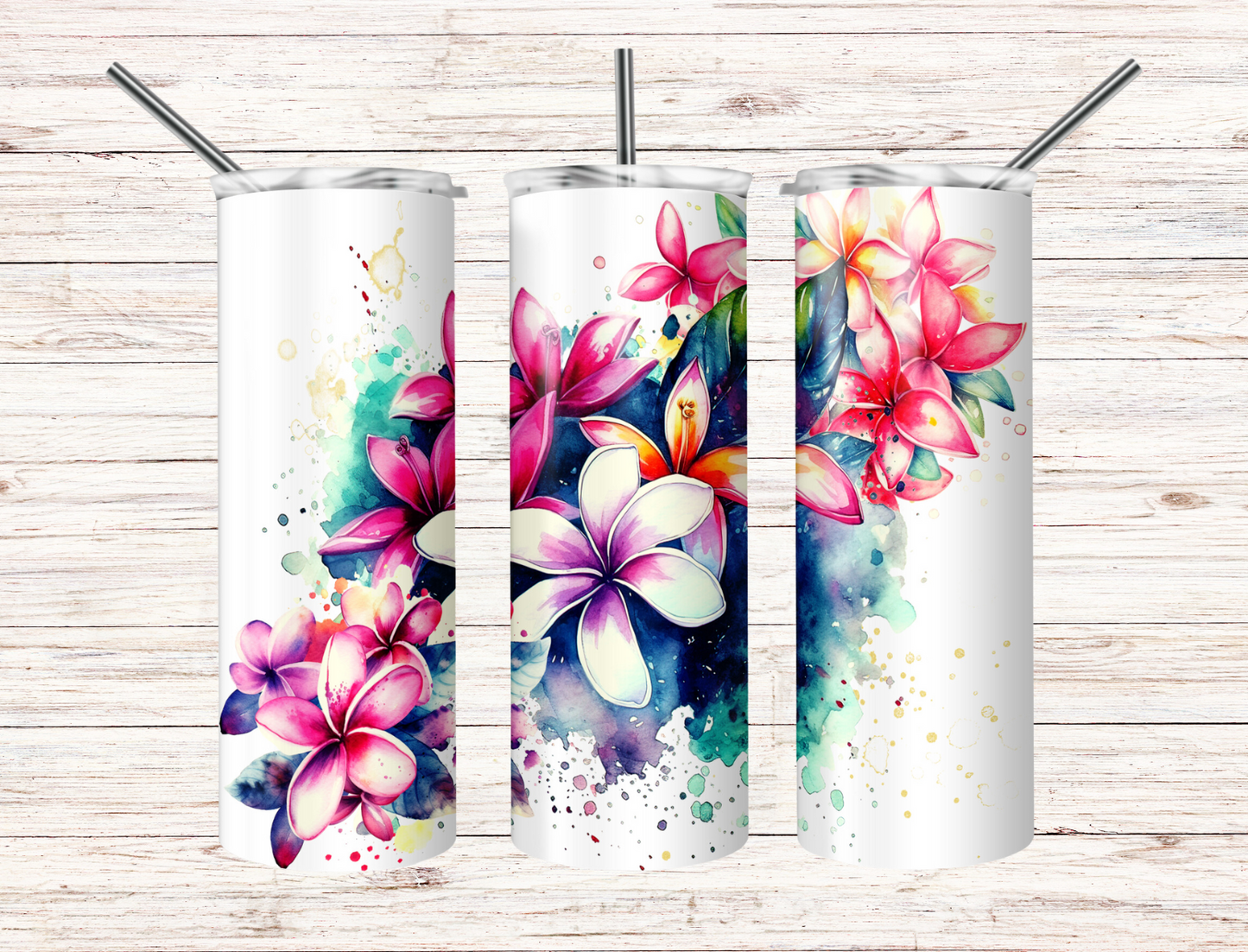 Vibrant Plumeria Tumbler