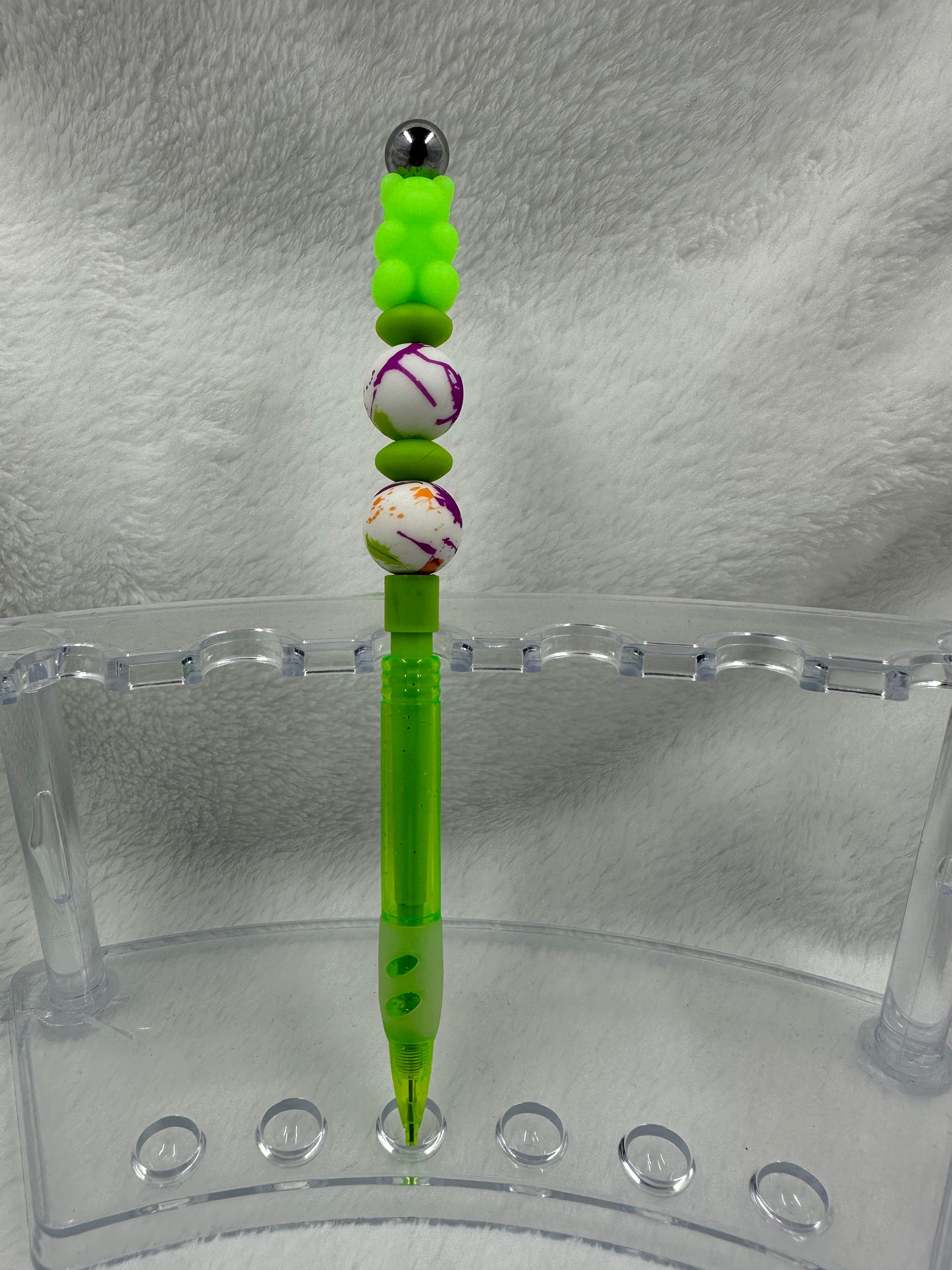 Neon Gummy Bear Beaded Pencil