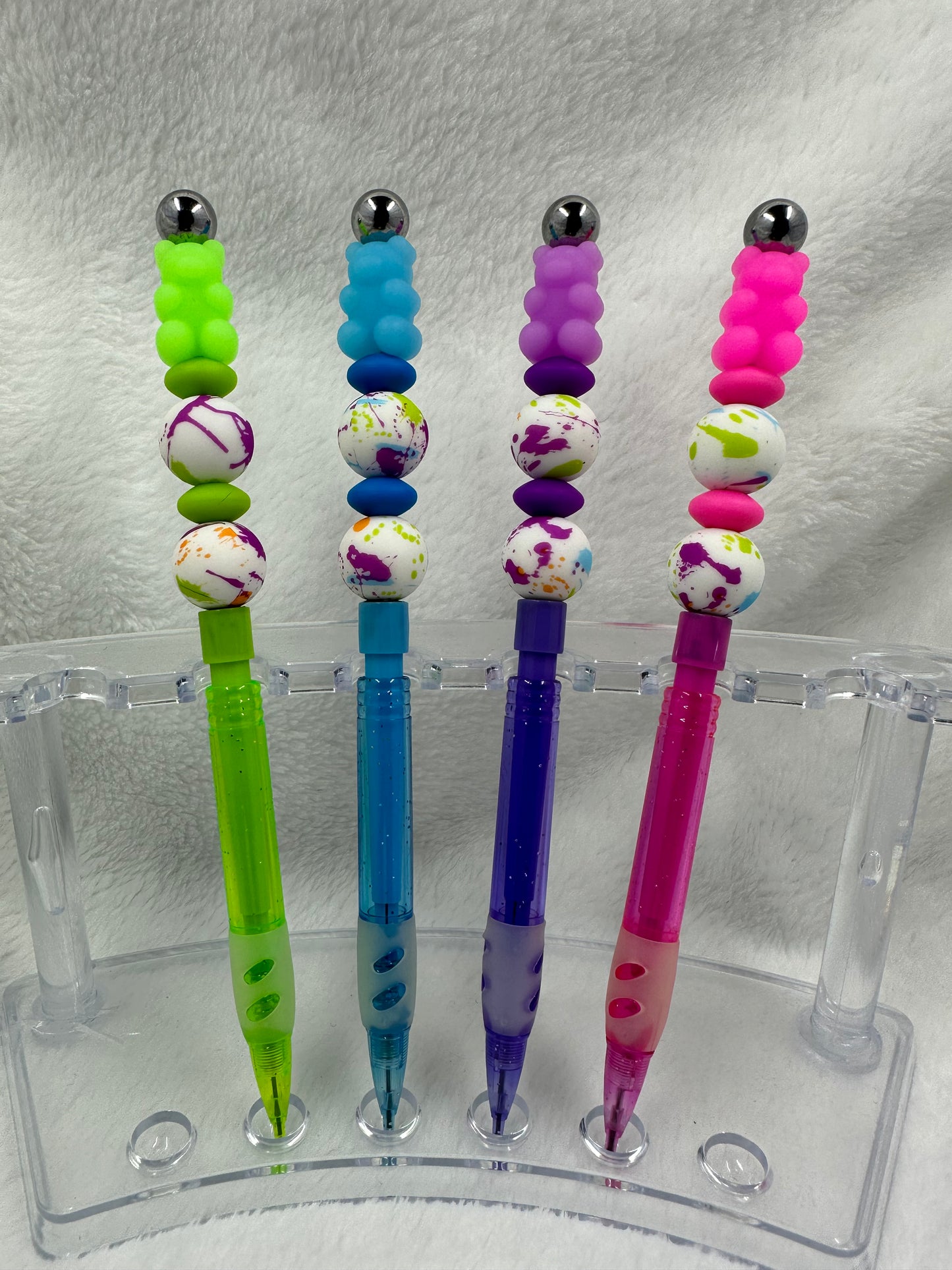 Neon Gummy Bear Beaded Pencil