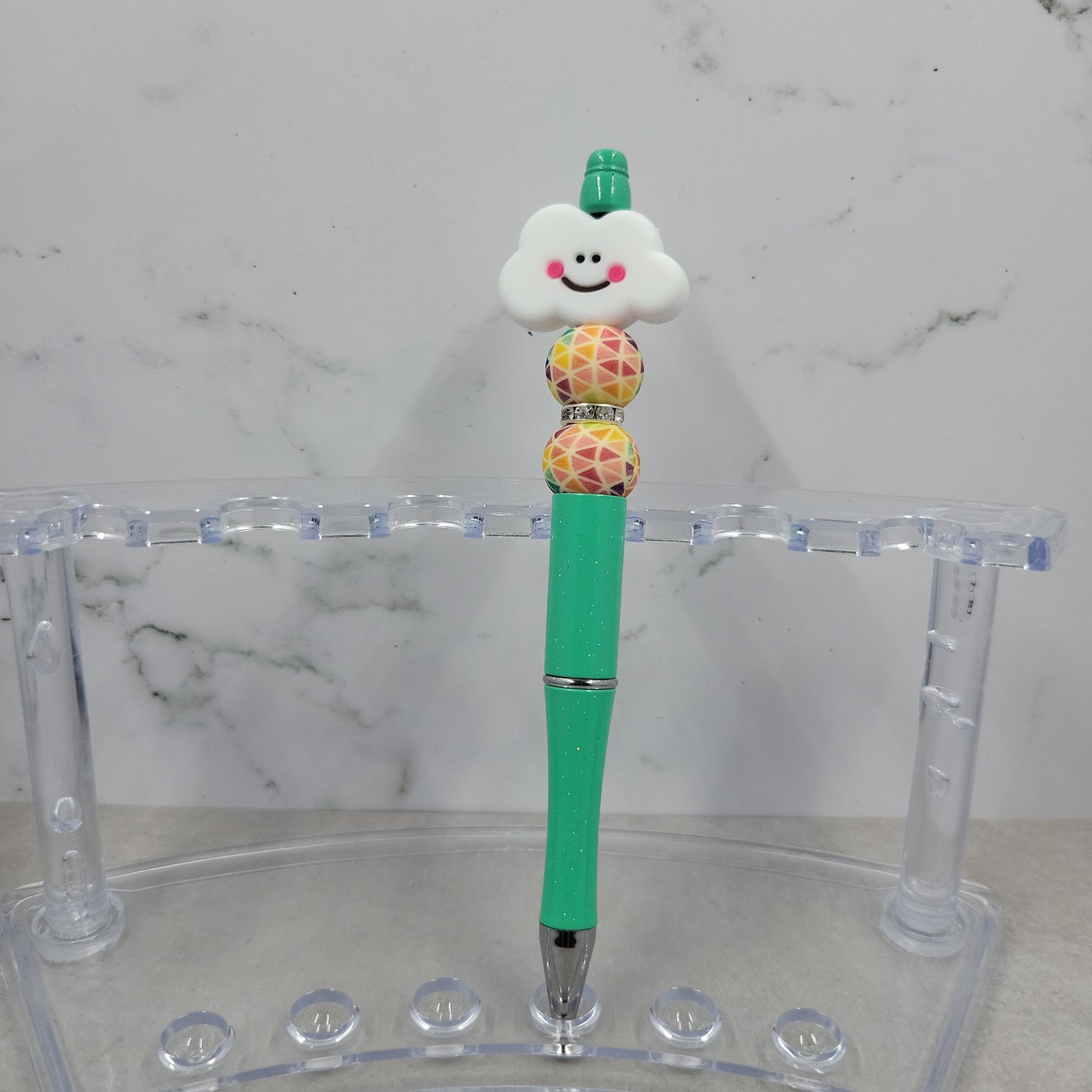 Rainbow Cloud Beaded Pen