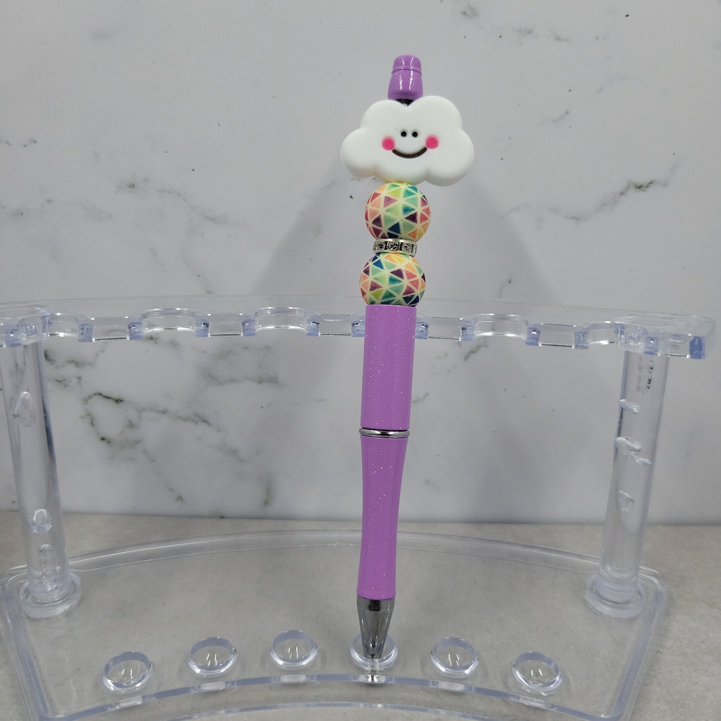 Rainbow Cloud Beaded Pen