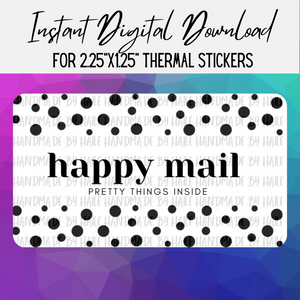 Happy Mail Thermal Sticker PNG Download