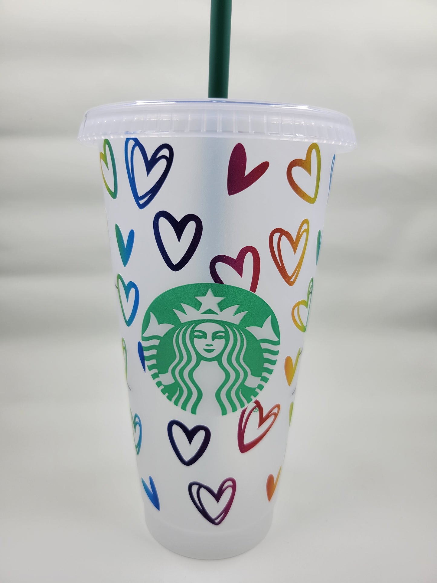 Rainbow Hearts Reusable Tumbler