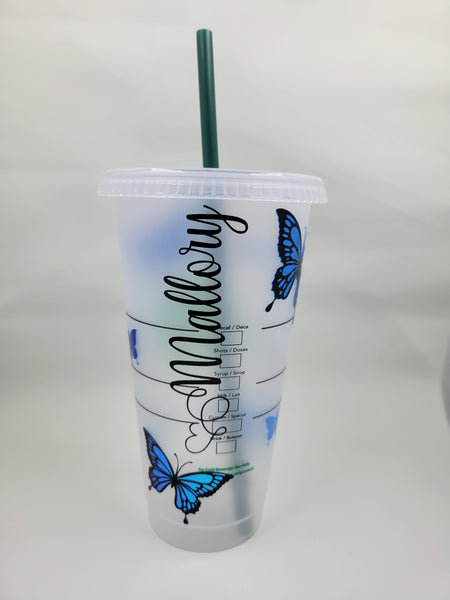 Holographic Chrome Butterfly Reusable Tumbler