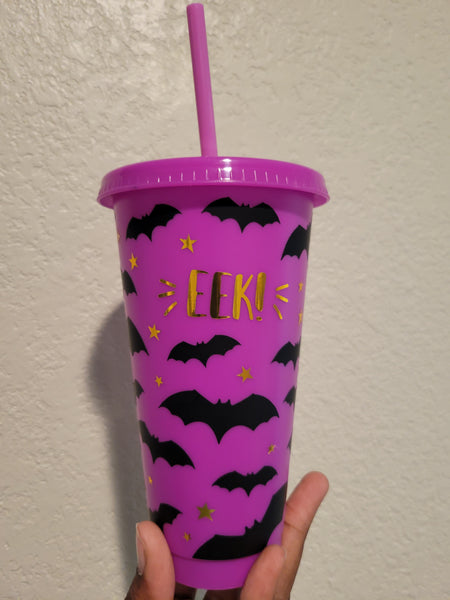Halloween Bats Reusable Tumbler