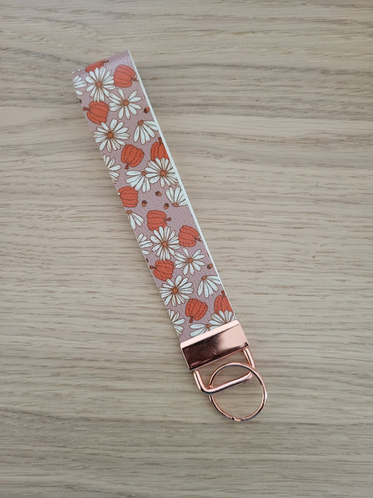 Pumpkins & Daisies Key Fob Wristlet