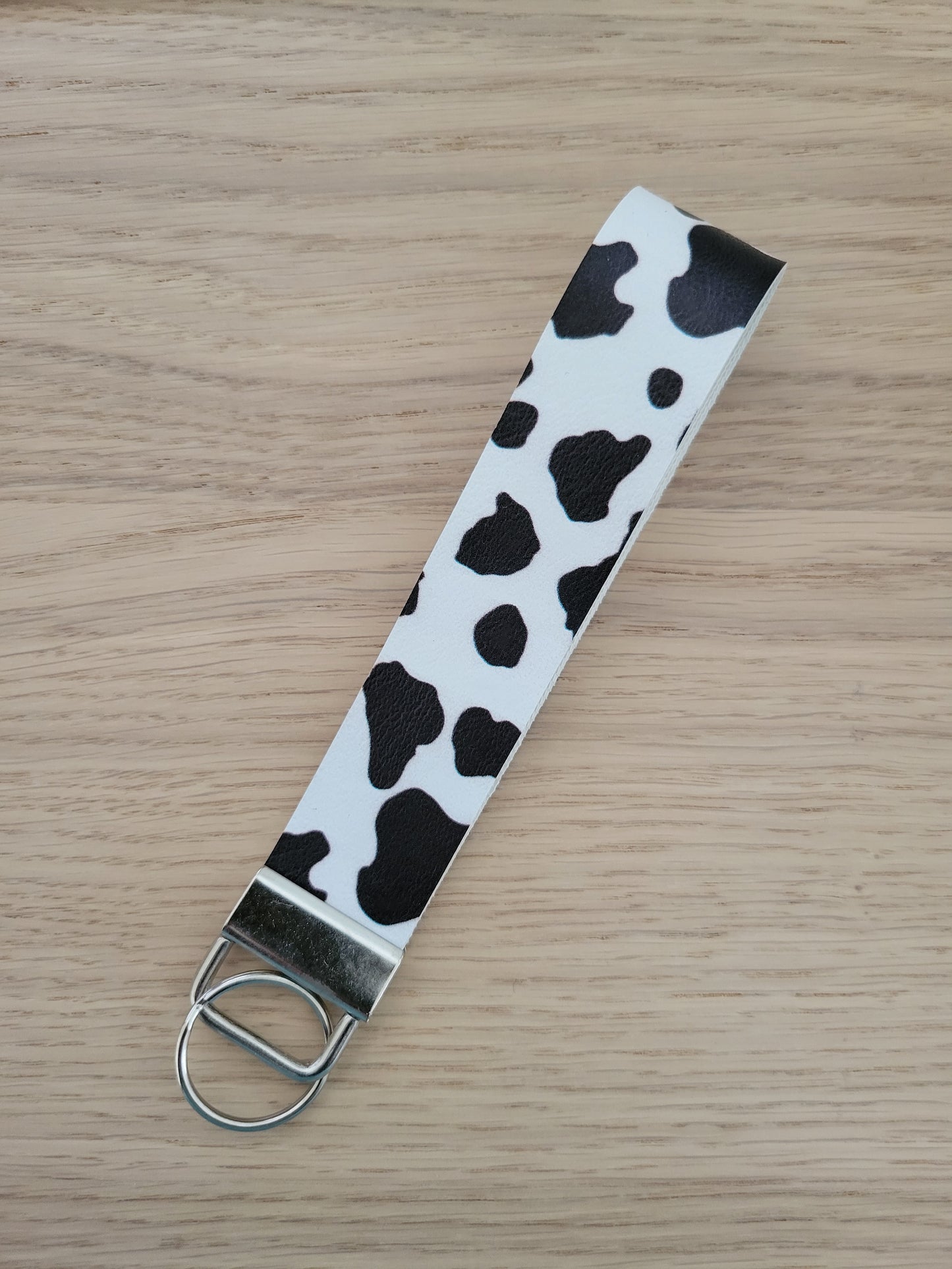 Cow Print Key Fob Wristlet