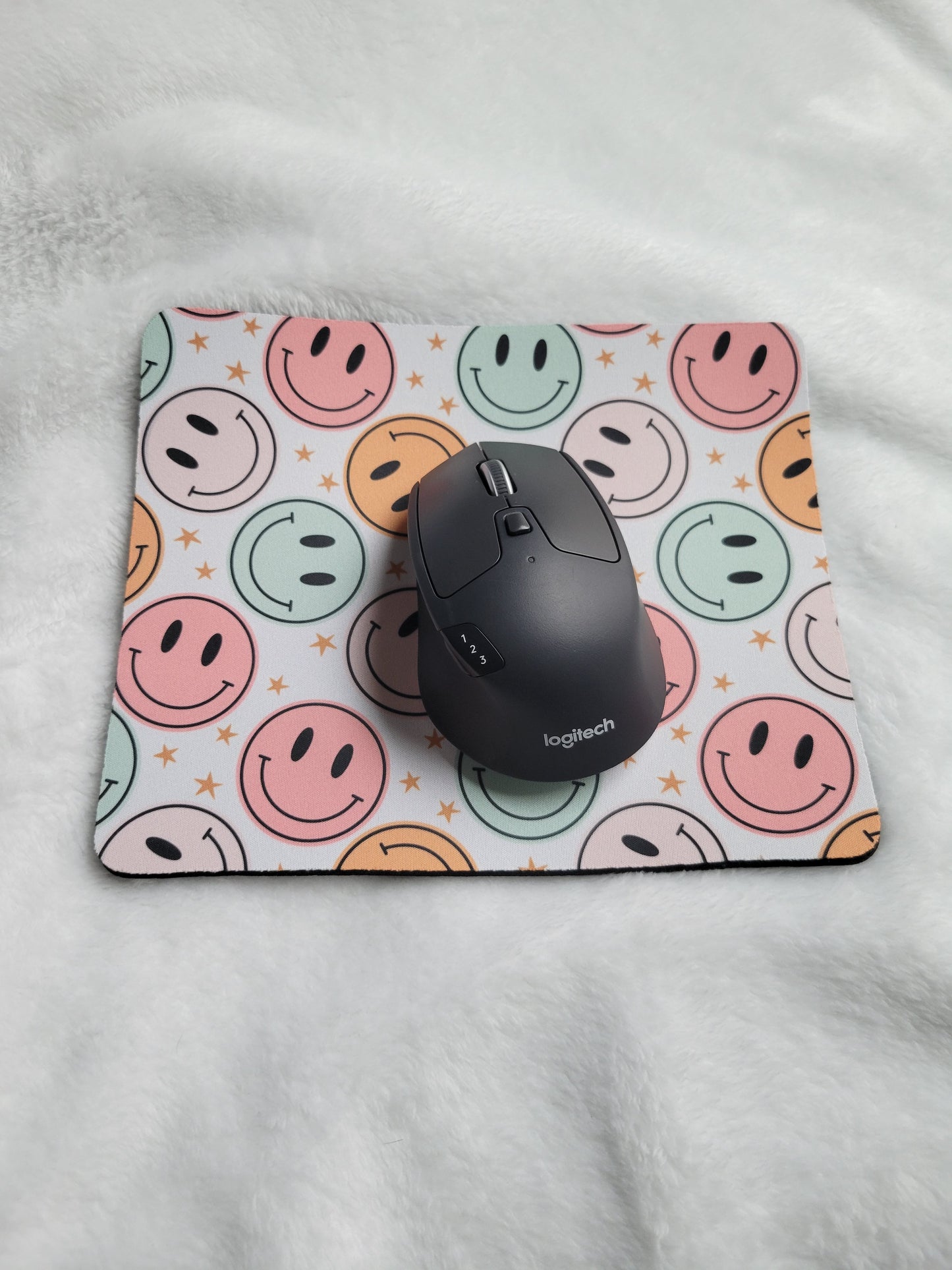 Retro Happy Face Mouse Pad