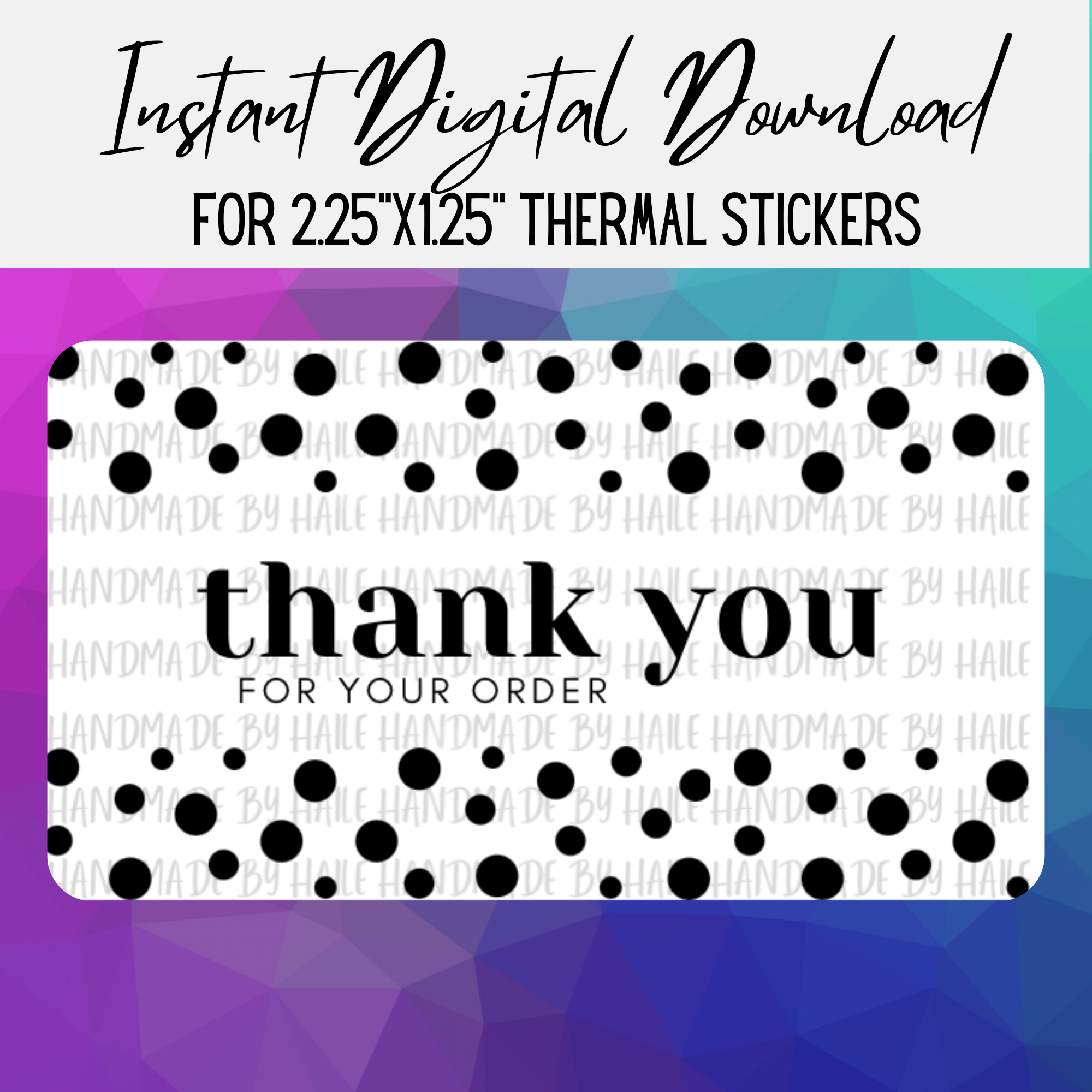 Thank You For Your Order Thermal Sticker PNG Download