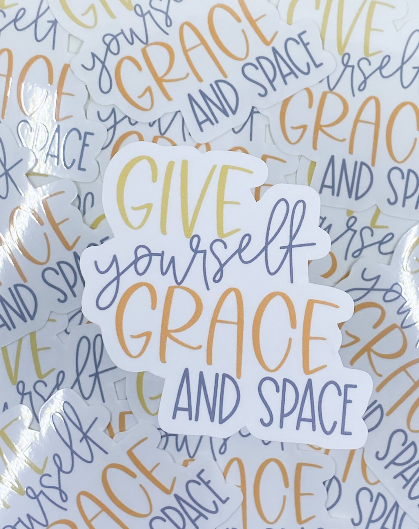 Give Yourself Grace And Space Clear Vinyl Sticker