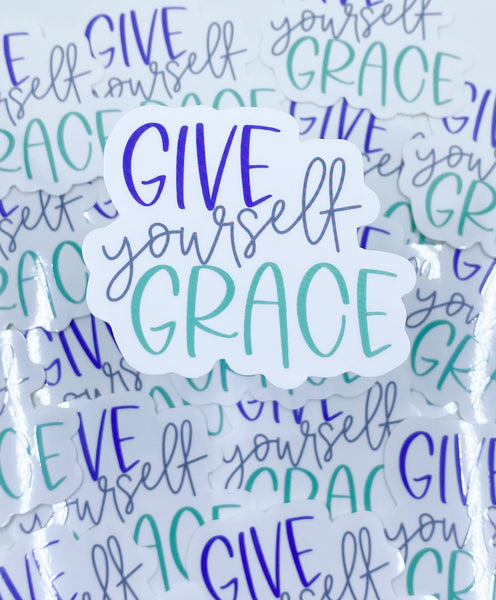 Give Yourself Grace Clear Vinyl Sticker