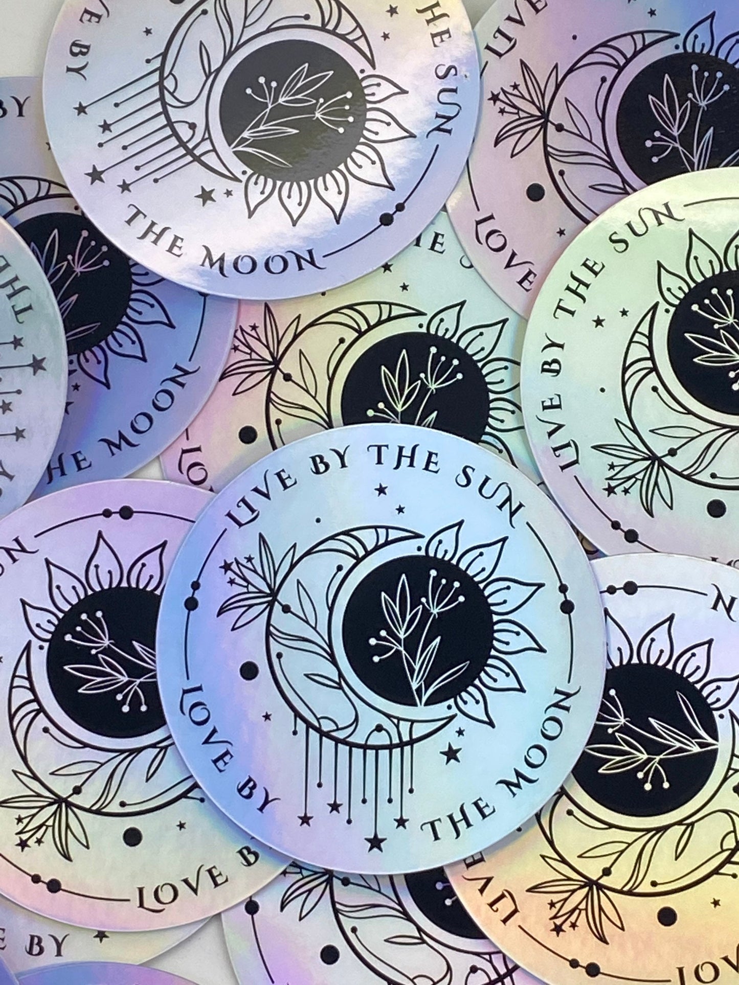 Live by the Sun Love by the Moon Holographic Sticker