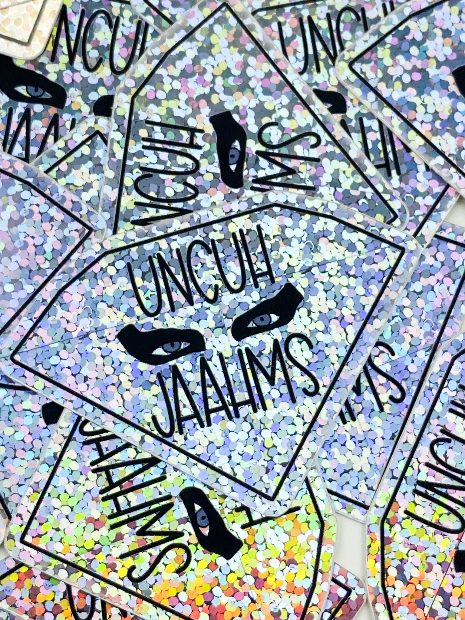 Uncuh Jaahms Glitter Vinyl Sticker