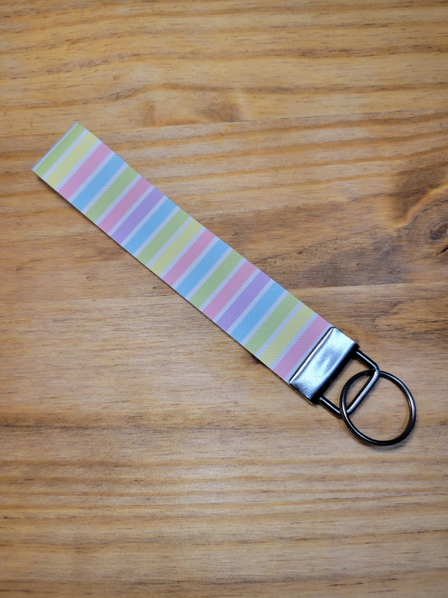 Pastel Stripe Key Fob Wristlet